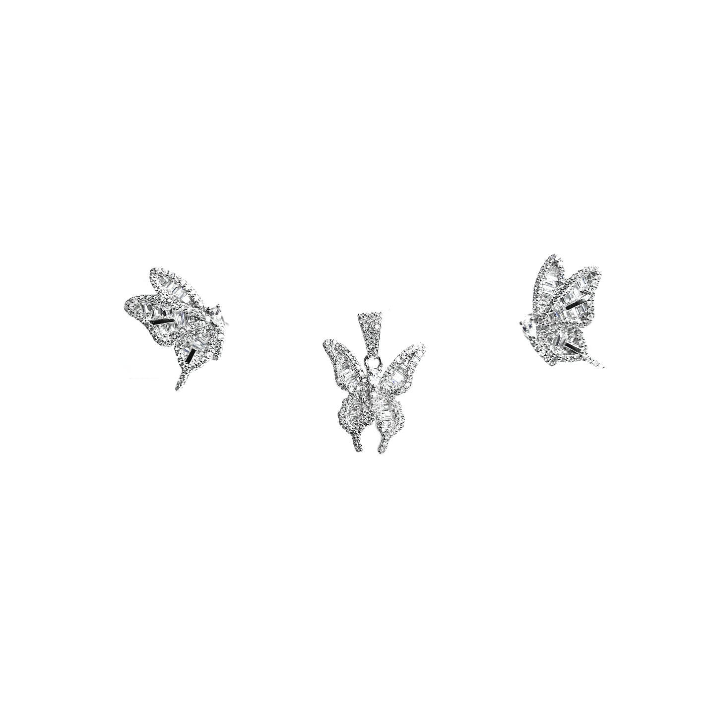 KUPPANDA’S 925 Sterling Silver Butterfly Pendant Earrings
