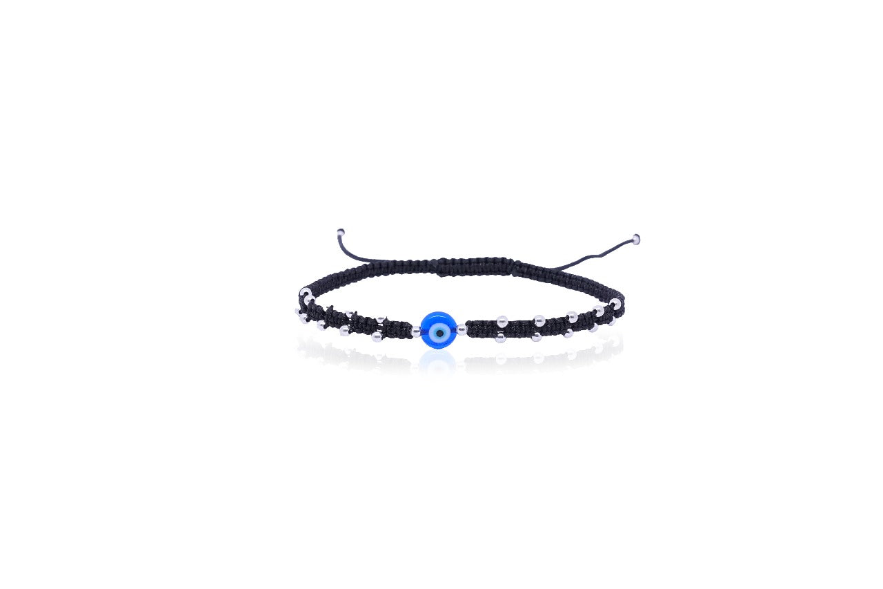 KUPPANDA’S 925 EXCLUSIVE 925 Pure Silver Black Thread Adjustable Evil Eye Anklet For Girls