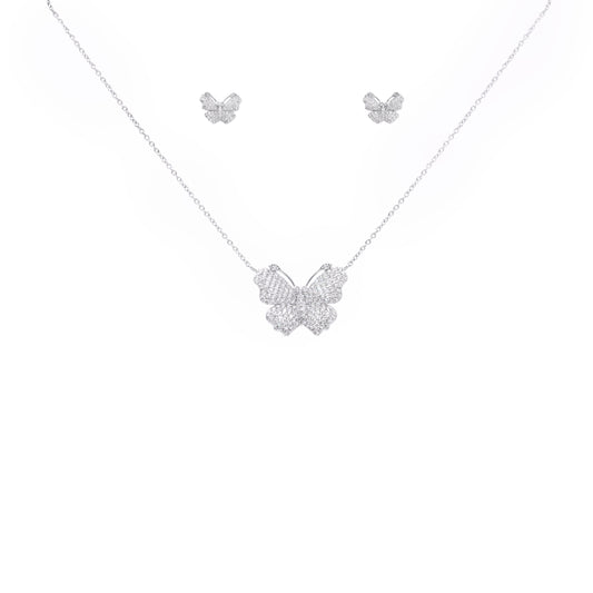 KUPPANDA’S 925 Sterling Silver BUTTERFLY Necklace Jewellery Set With Earrings