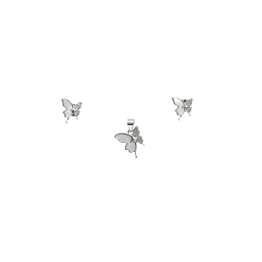KUPPANDA’S 925 Sterling Silver Butterfly Pendant Earrings