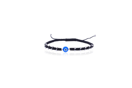 KUPPANDA’S 925 EXCLUSIVE 925 Pure Silver Black Thread Adjustable Evil Eye Anklet For Girls